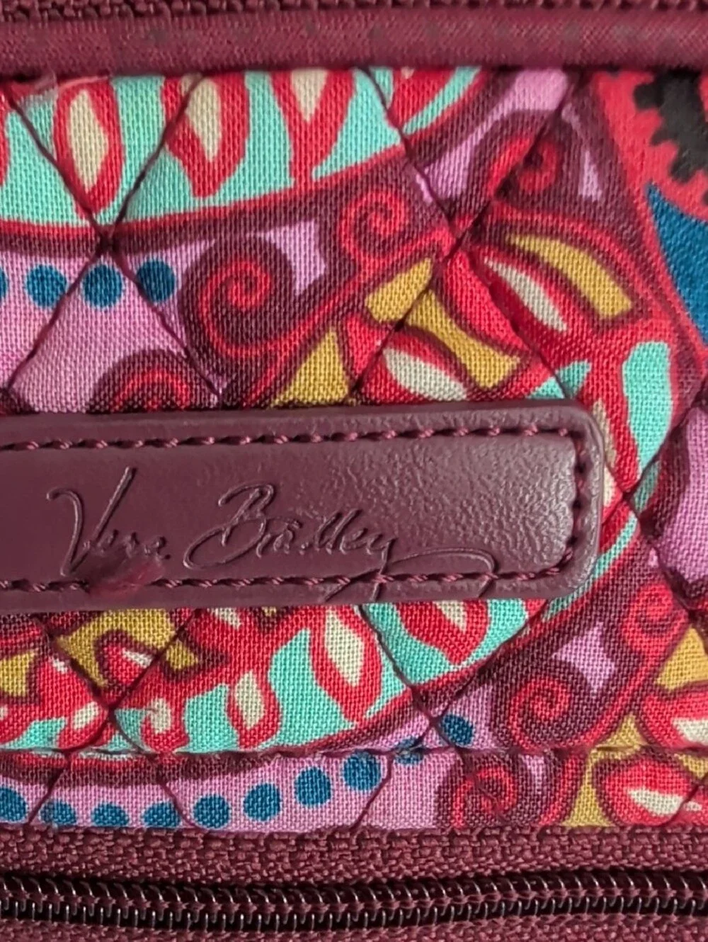 Vera Bradley Pink Paisley-Print Quilted Backpack with Mint Accents